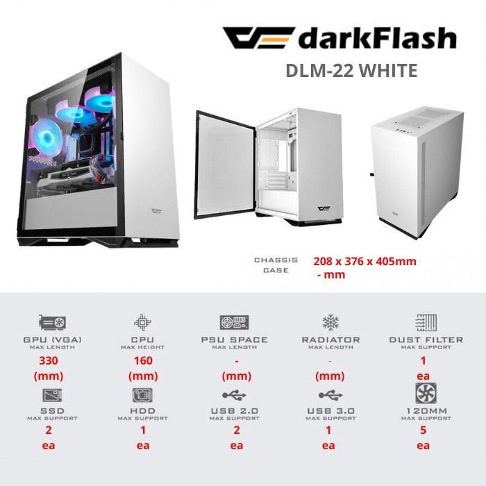 Jual Casing Aigo Darkflash DLM 22 No PSU Tempered Glass Shopee Indonesia