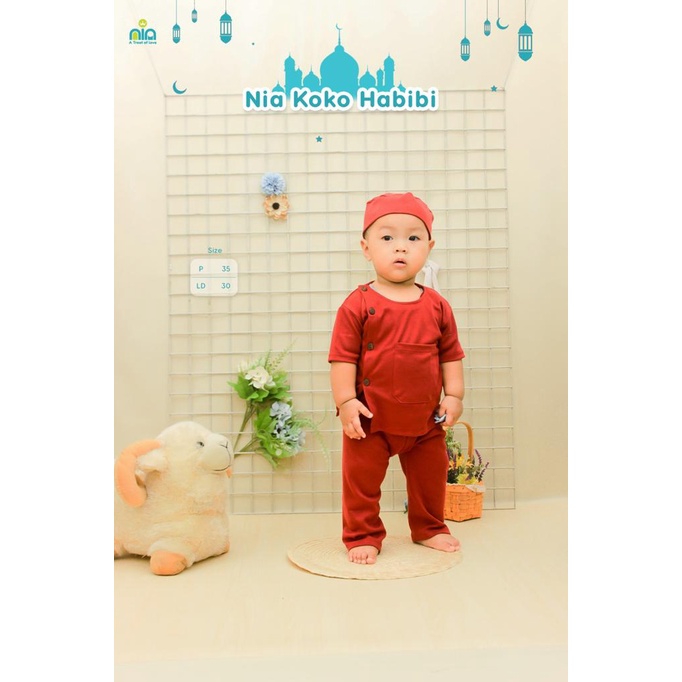 Jual NIA KOKO HABIBI SET PAKAIAN MUSLIM BAYI LAKI LAKI 618 BULAN
