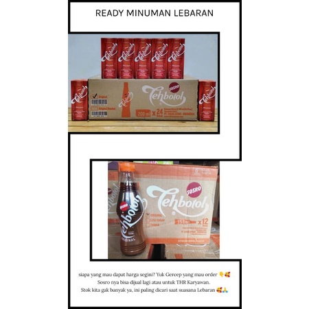 Jual Promo Lebaran Ready Sosro Kotak Ml Sosro Botol Ml Minuman