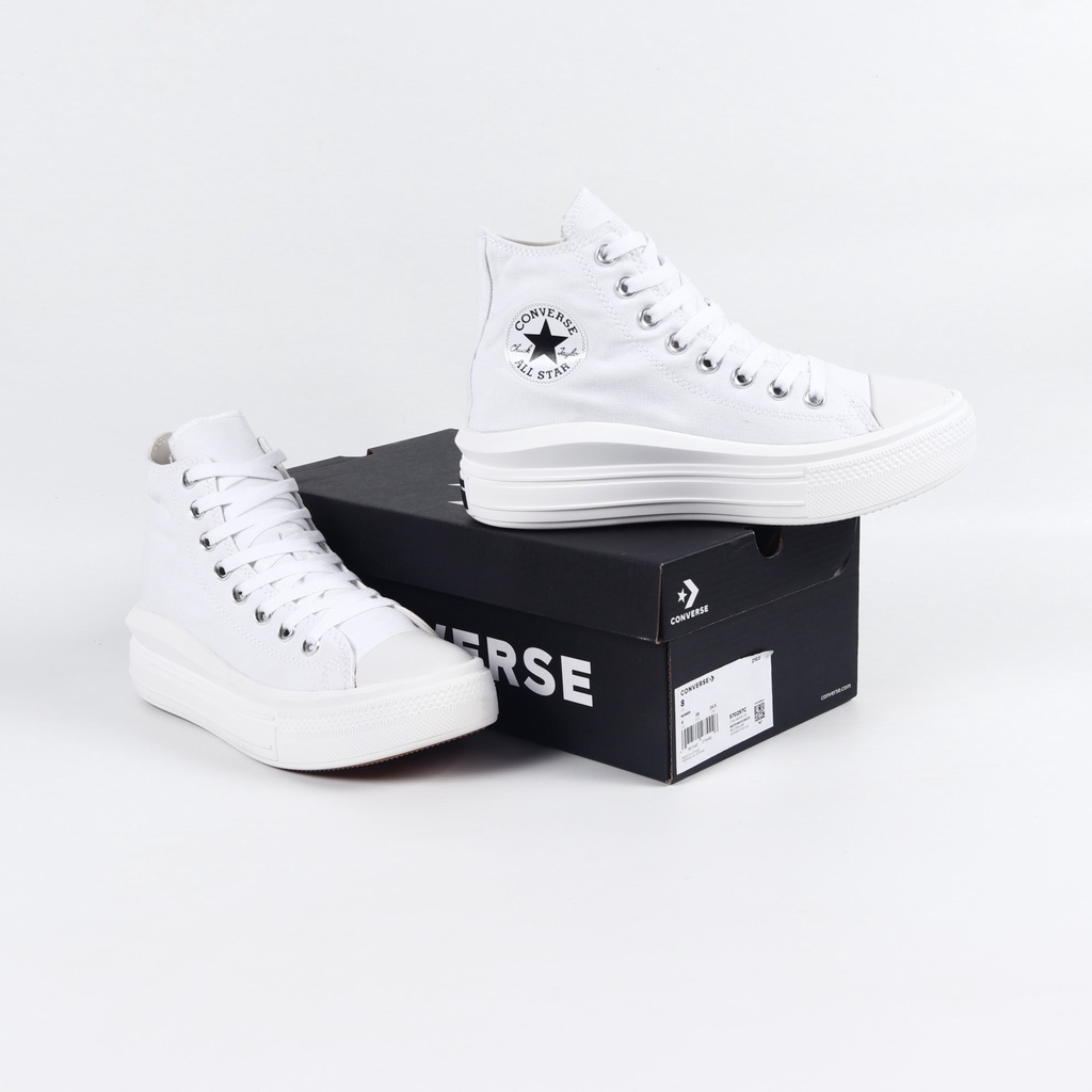 Jual Vltavn Sepatu Converse Chuck Taylor All Star Move High White Shopee Indonesia