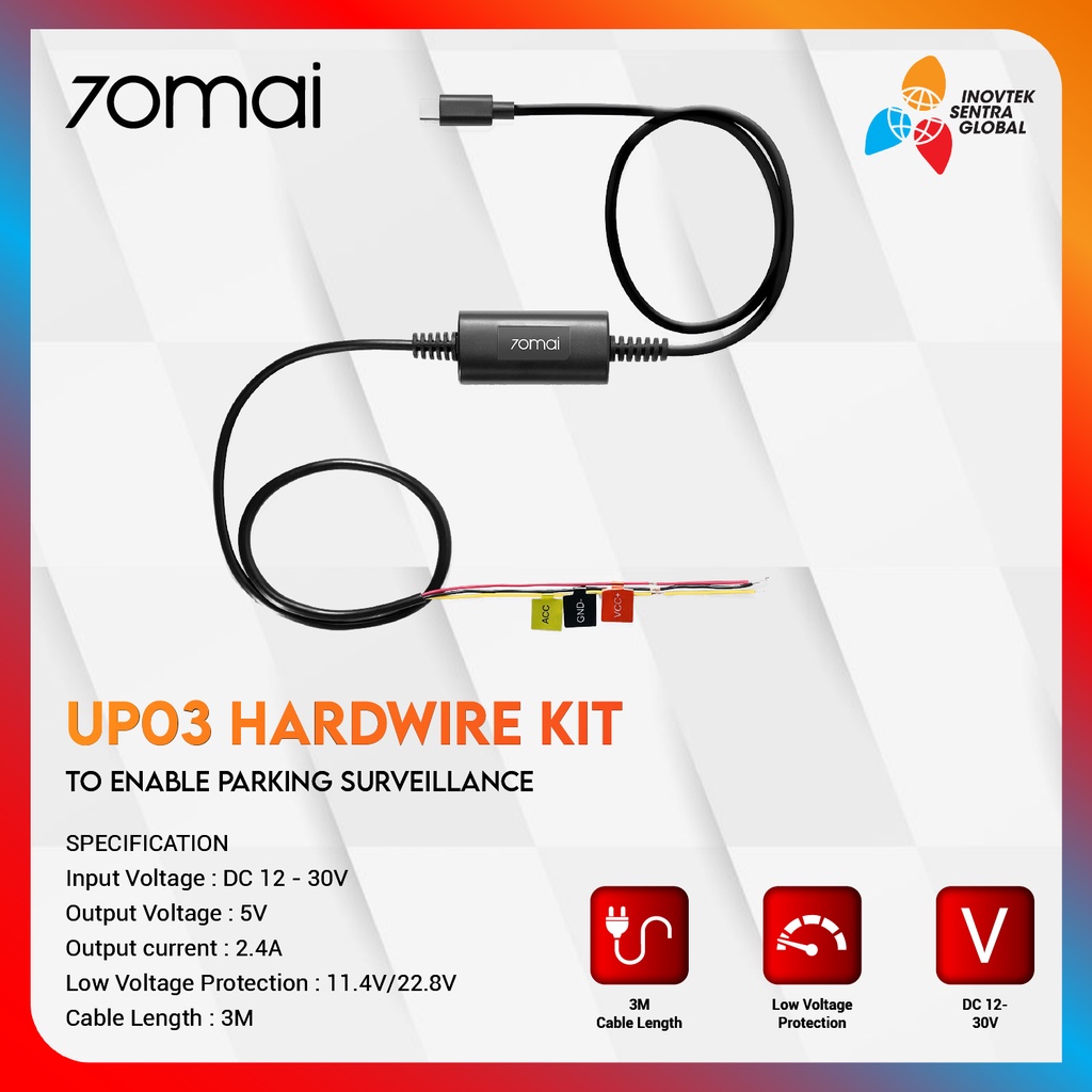 Jual 70mai Dash cam Hardwire Kit UP03 Untuk Parking Monitor Dash Cam ...