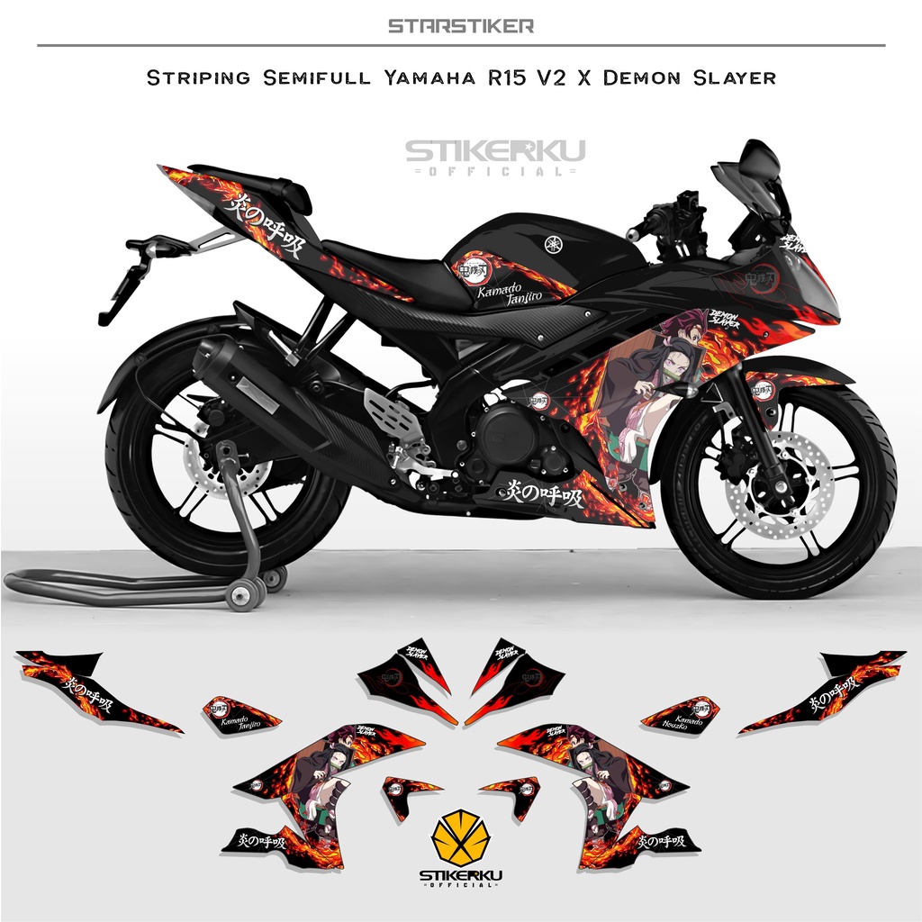 Jual KM STRIPING R15 V2 DECAL SEMI FULL / SEMIFULL / ANIME KIMETSU NO ...