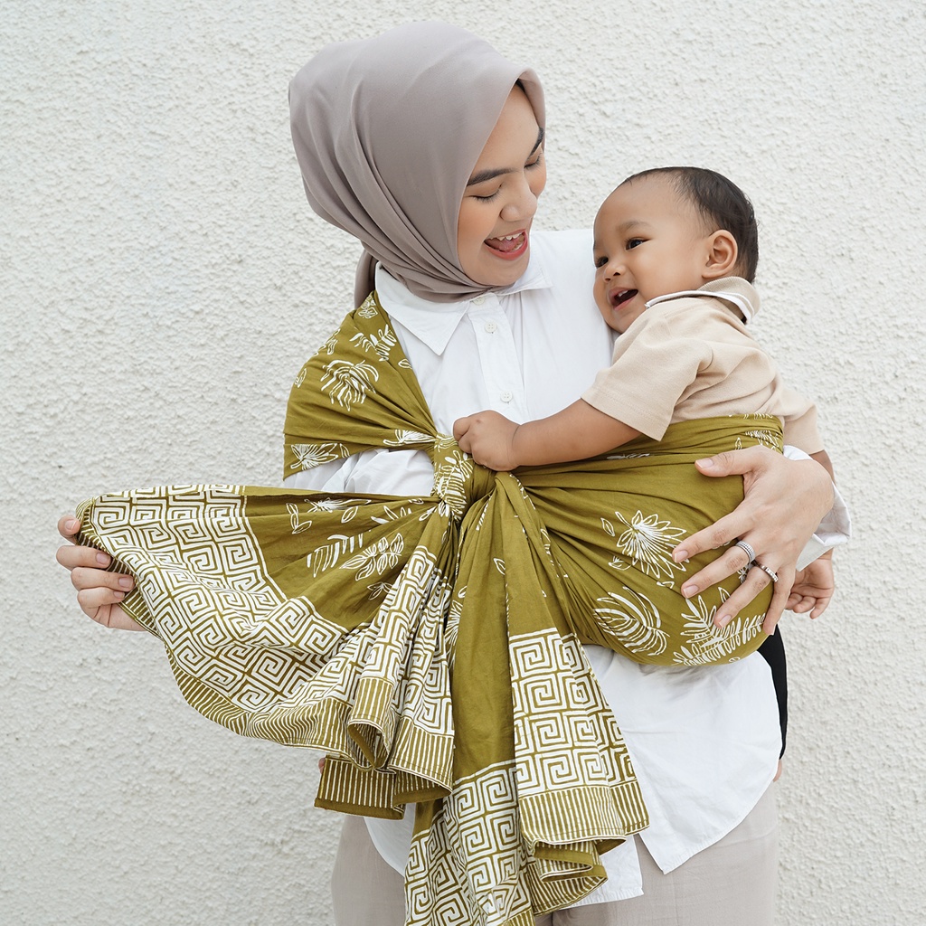 Jual Kain jarik/gendongan bayi batik cap - daun series | Shopee Indonesia