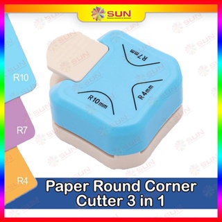 3 in 1 Corner Rounder Paper Cutter Craft Punch Round 4mm, 7mm & 10mm (6630)