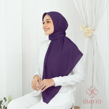 Diario Kerudung Segi Empat Ultrafine Plain Scarf Purple Series
