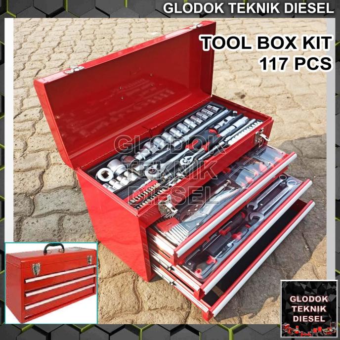 Jual Wipro 1/4" & 1/2" Tool Box Kit Set Ts 117 Pcs Metric Lengkap