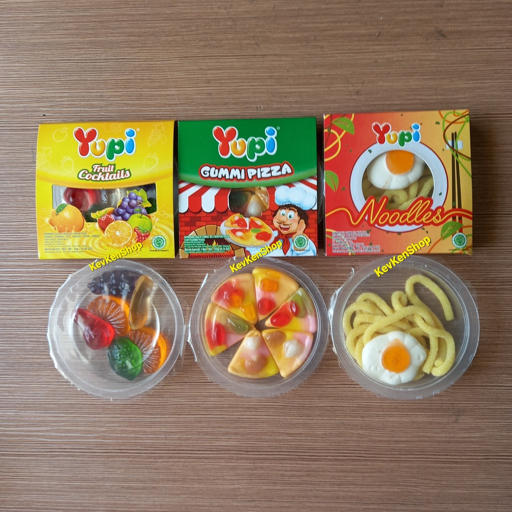 Jual YUPI Original Rasa Gummi Pizza or Fruit Cocktails atau Noodles