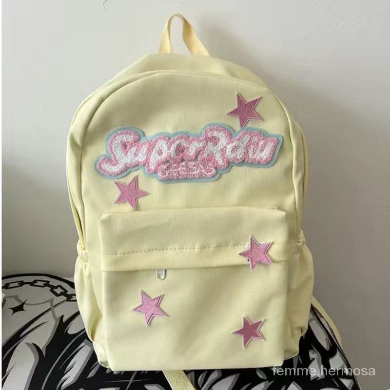 Jual Tas ransel laptop wanita Jepang bintang kuning lemon bahu tas ...
