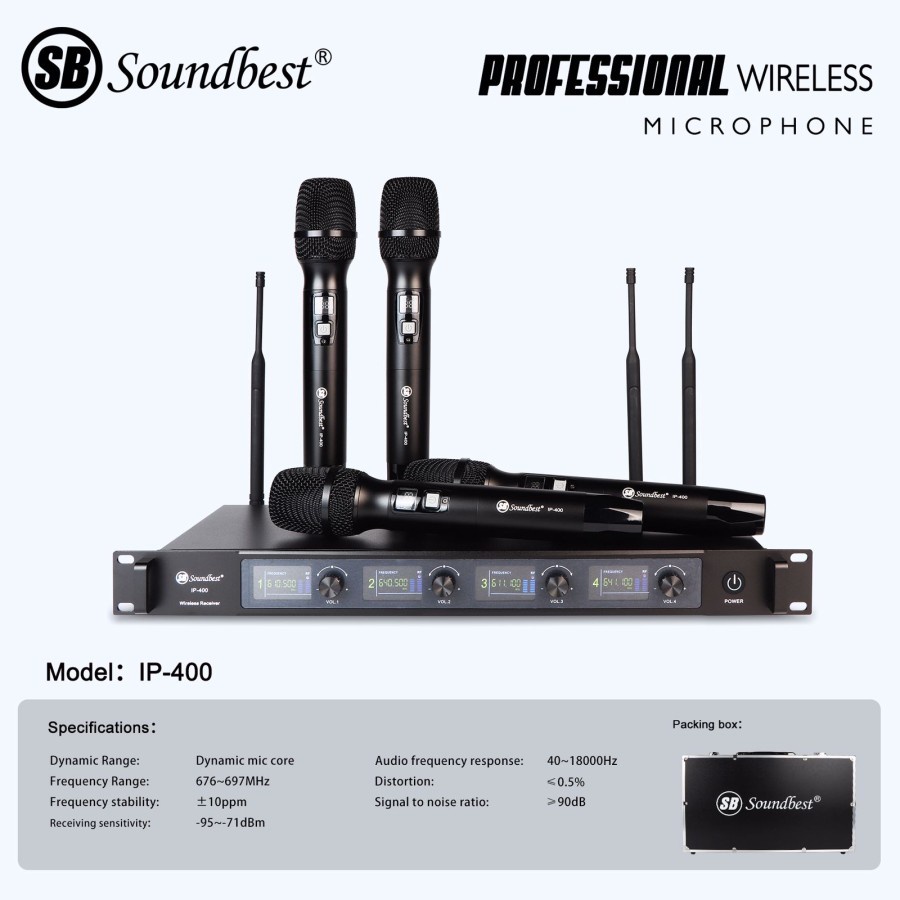Jual Mic wireless soundbest ip400 / ip - 400 UHF ( 4 microphone ...