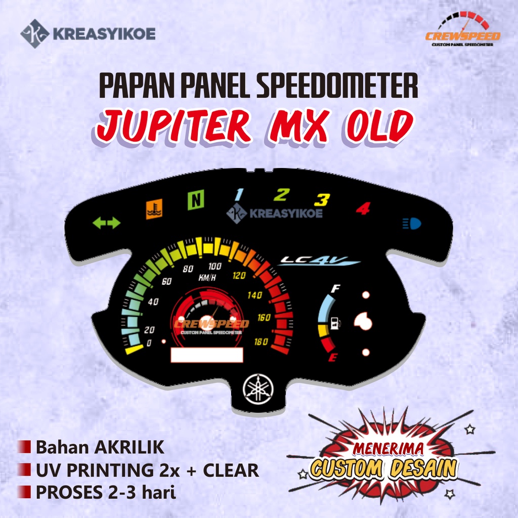 Jual Papan Panel Speedometer Jupiter MX 135 Old Custom Desain Kustom