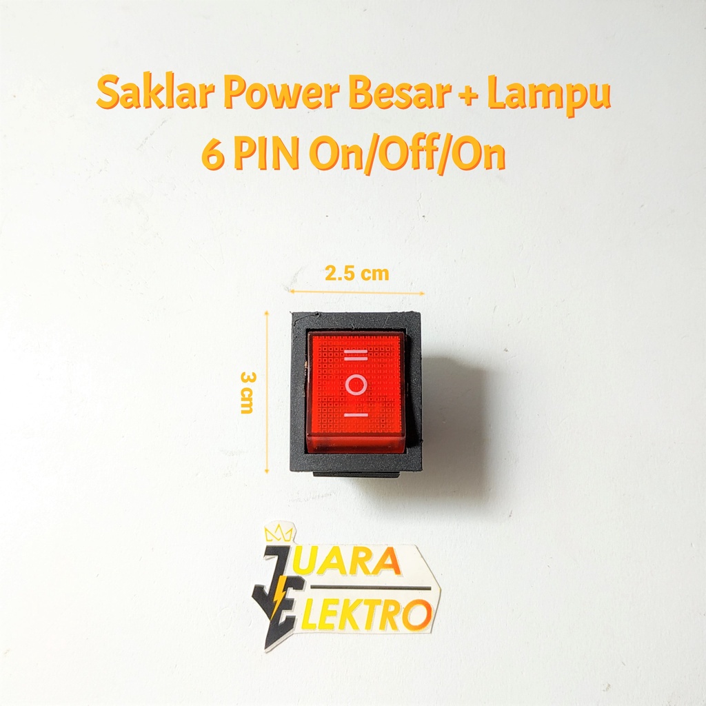 Jual Saklar Power Besar On - Off - On 6 PIN + Lampu | Switch On Off On ...