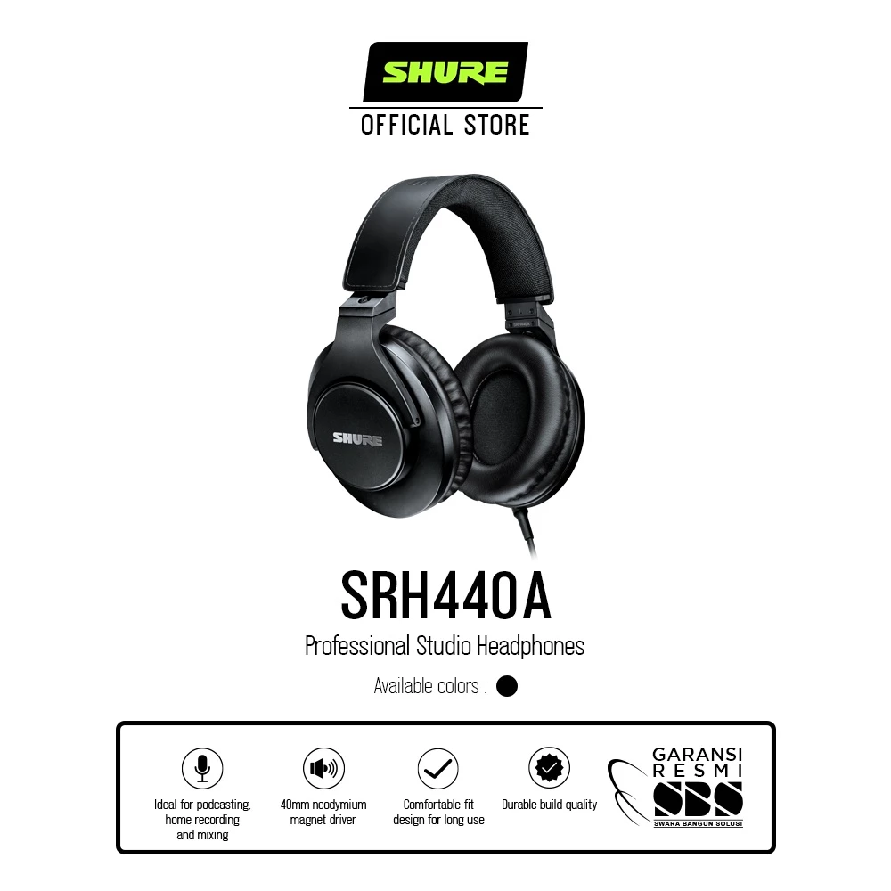 Shure SRH440A Professional Studio Headphones