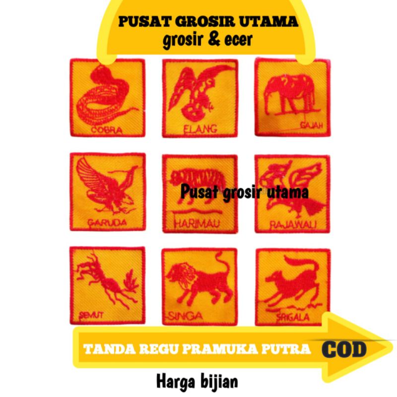 Jual Logo Bordir Tanda Regu Pramuka Putra Elang Rajawali Singa Harimau Gajah Cobra Shopee