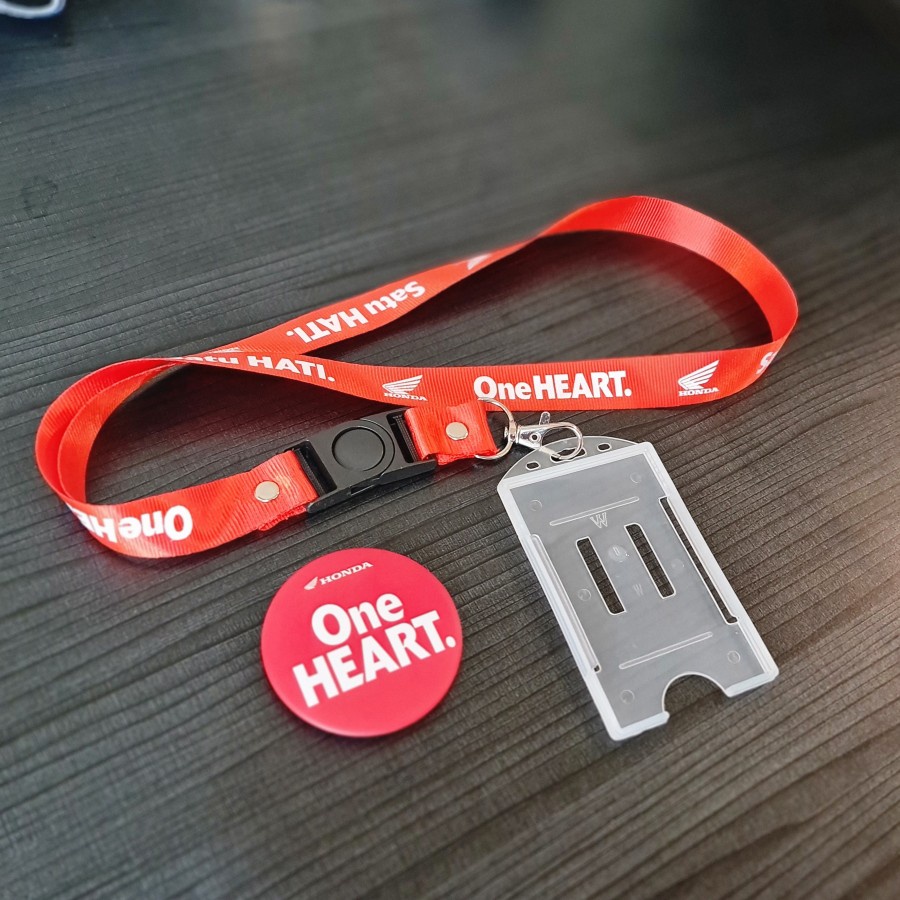 Jual Paket murah Tali ID Card Honda One Heart dan Pin Honda | Shopee ...