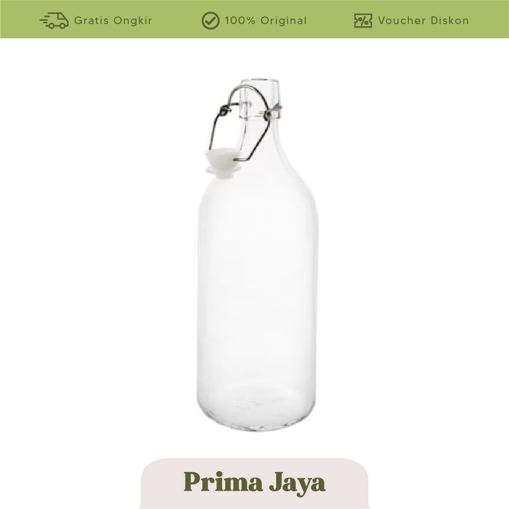 Jual PrimaJaya KORKEN IKEA KR895 BOTOL 1 LITER 1000 ML/ BOTOL KACA ...