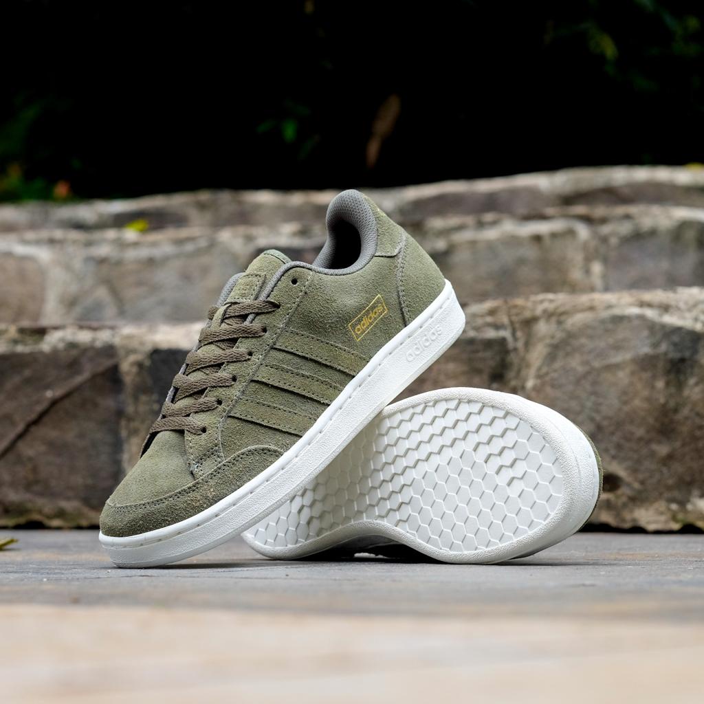 Jual Sepatu Casual adidas GRAND COURT SE Suede Army White Original Made