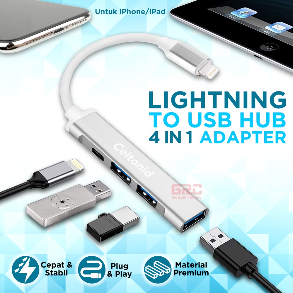 Otg Adapter Apple Lightning Usb Hub Apple MFi Certified] Lightning