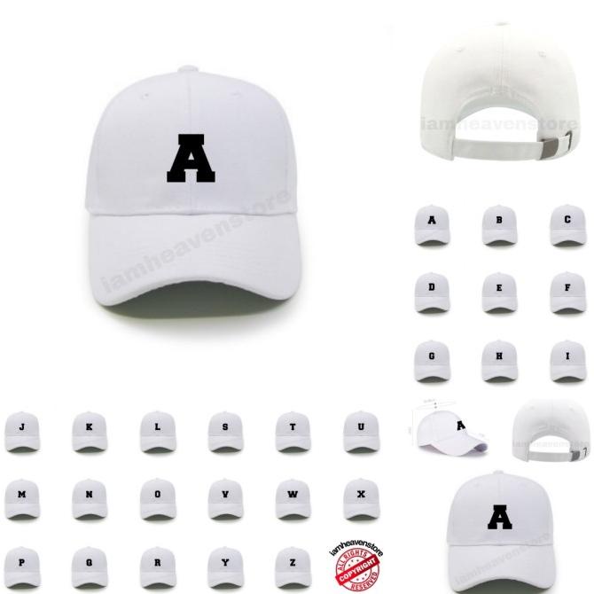 Jual Topi Baseball Warna Putih Abjad Huruf Alphabet A Sampai Z ...