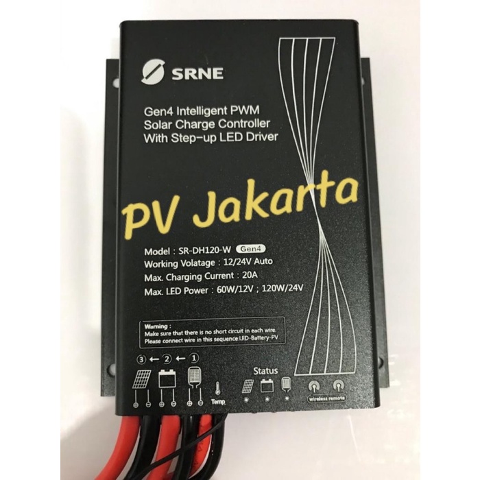Jual SRNE SR-DH120-W 20A PWM Solar Charge Controller LED Driver (PJU ...