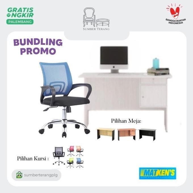 Jual Kursi Kerja Set Meja Kerja Kantor Minimalis Matkens Kursi Putar Jaring Frontline