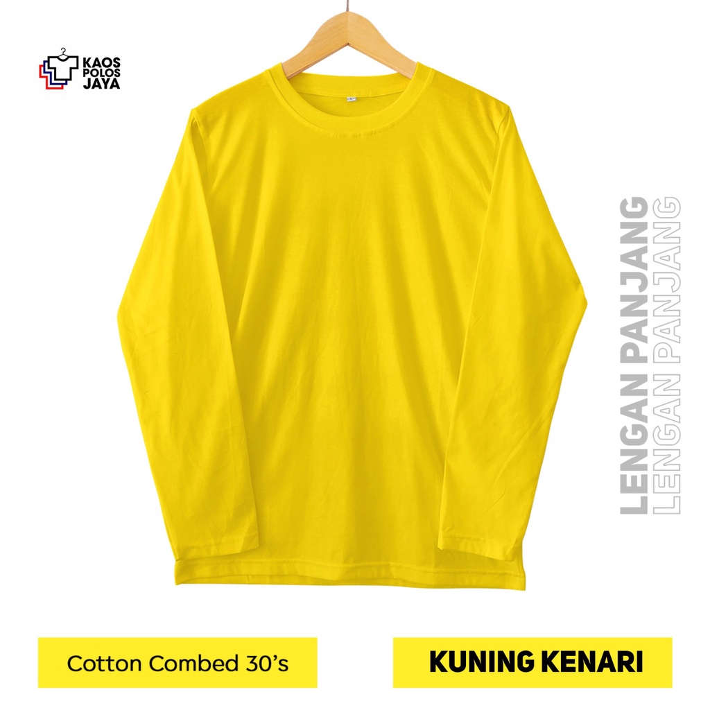 Jual Kaos Pria Kaos Polos Panjang Kuning Kenari Kaos Polos Cotton Combed 30s Panjang Shopee 0531