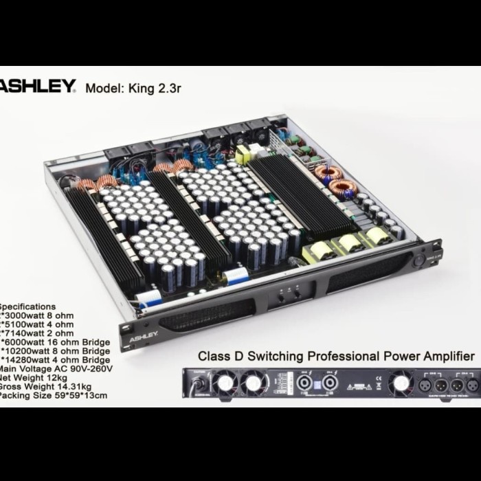 Jual Power Amplifier Ashley King 2.3R Class D Switching 2 X 3000 Watt