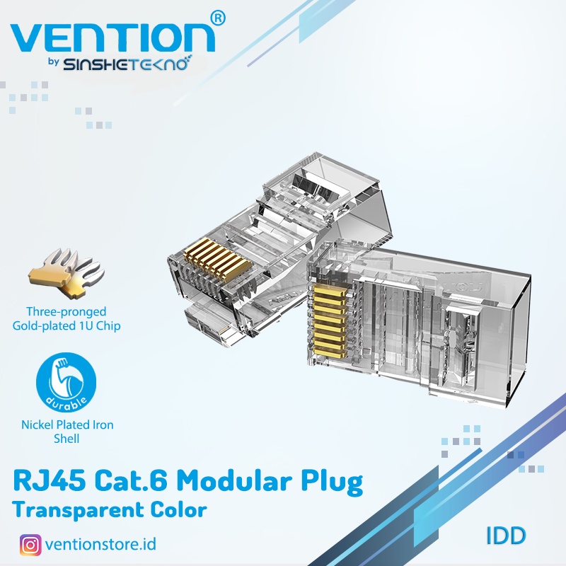 Jual VENTION - Kepala Kabel LAN RJ45 Cat5e Cat6 UTP FTP Modular Plug ...