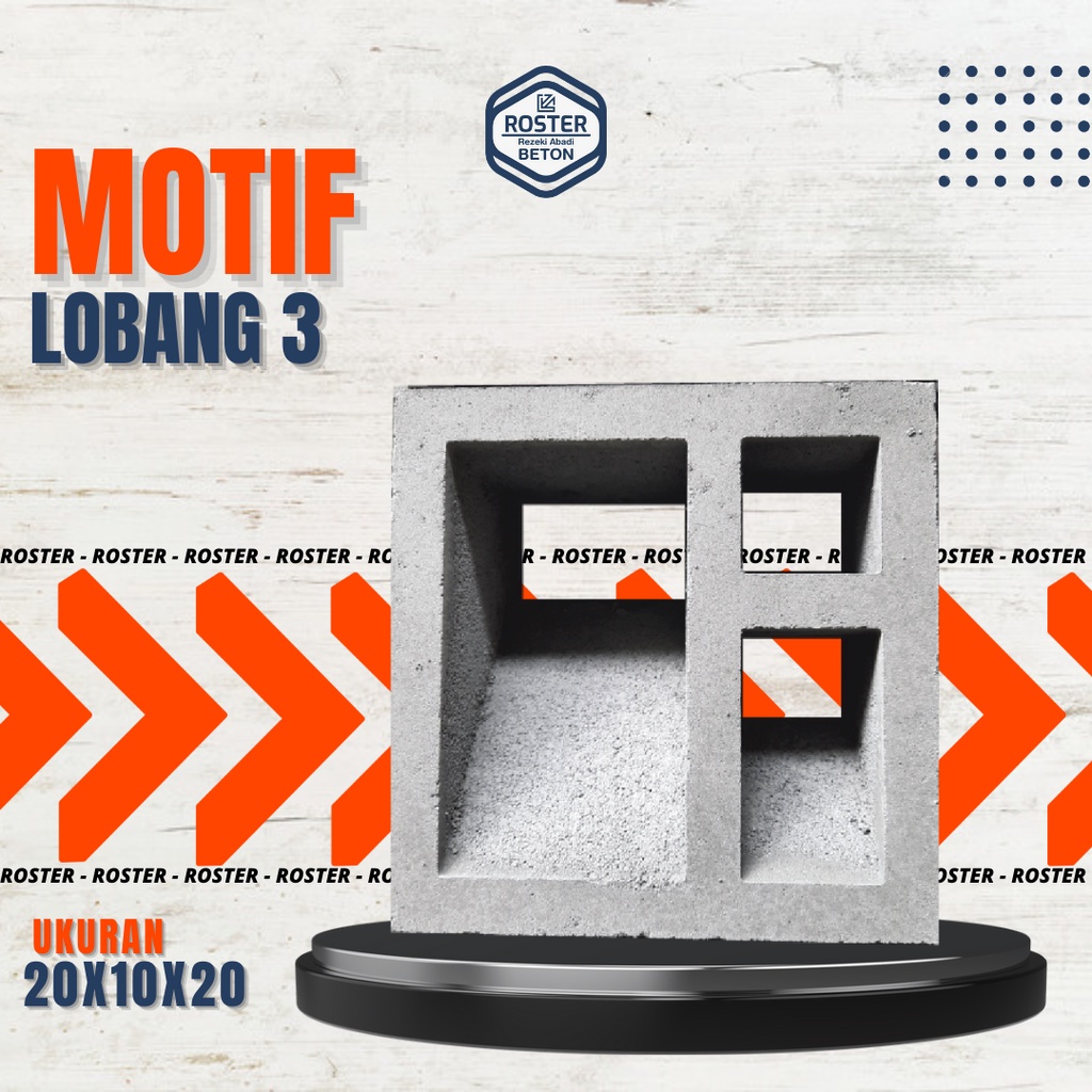 Jual Roster Beton Minimalis Atau lubang Angin Motif Lubang 3 Ukuran ...