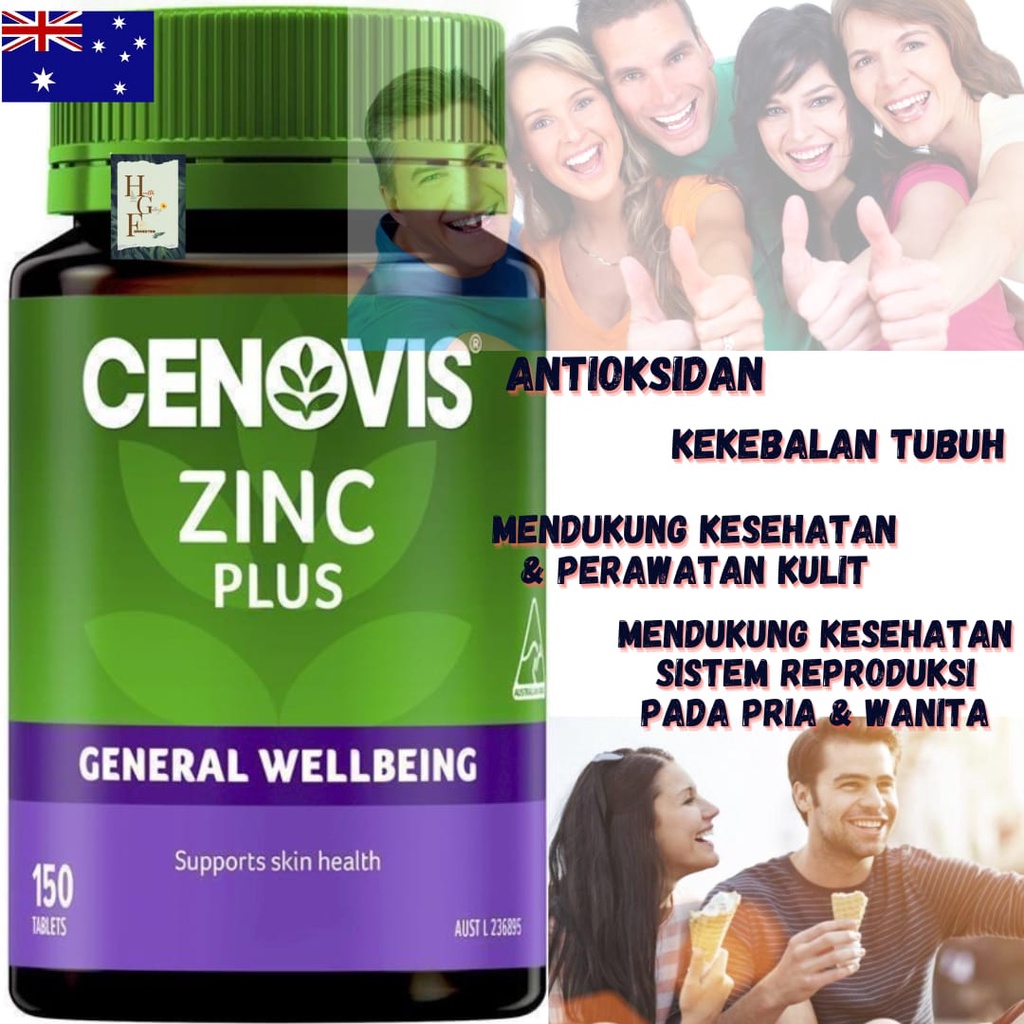 Jual cenovis zinc plus general wellbeing + skin health 150 tablets ...