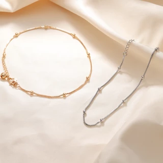 Hyl Jewelry 10A Gelang Kaki Titanium Wanita Emas Muda Perak Asli Dewasa Anti Karat Silver Kerincing Murah Krincing Korea