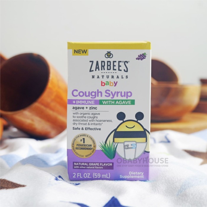 Jual Zarbee's Baby Cough Syrup+Immune with Agave & Zinc Natural Grape