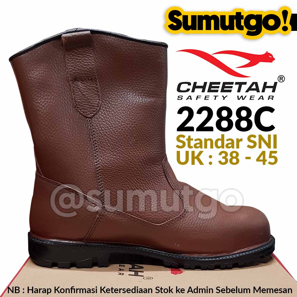 Jual Cheetah 2288C Safety Boots Coklat / Sepatu Kerja 2288 C Tinggi ...