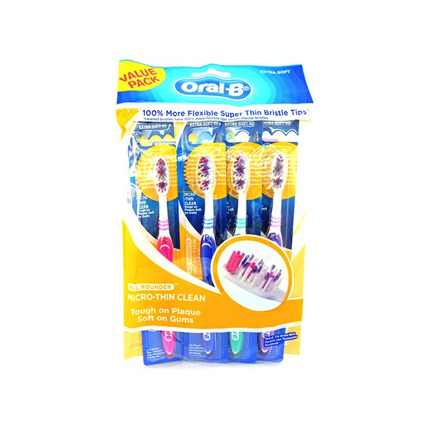 Jual ORAL-B TOOTHBRUSH MICRO-THIN CLEAN XS40 4 PCS - SIKAT GIGI ...