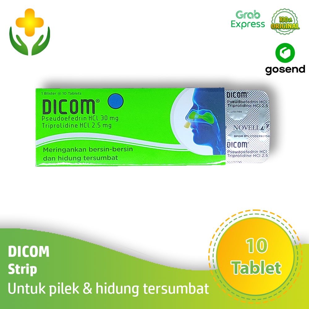 Jual Dicom 10 Tablet Obat Pilek Hidung Tersumbat Dicom Strip | Shopee