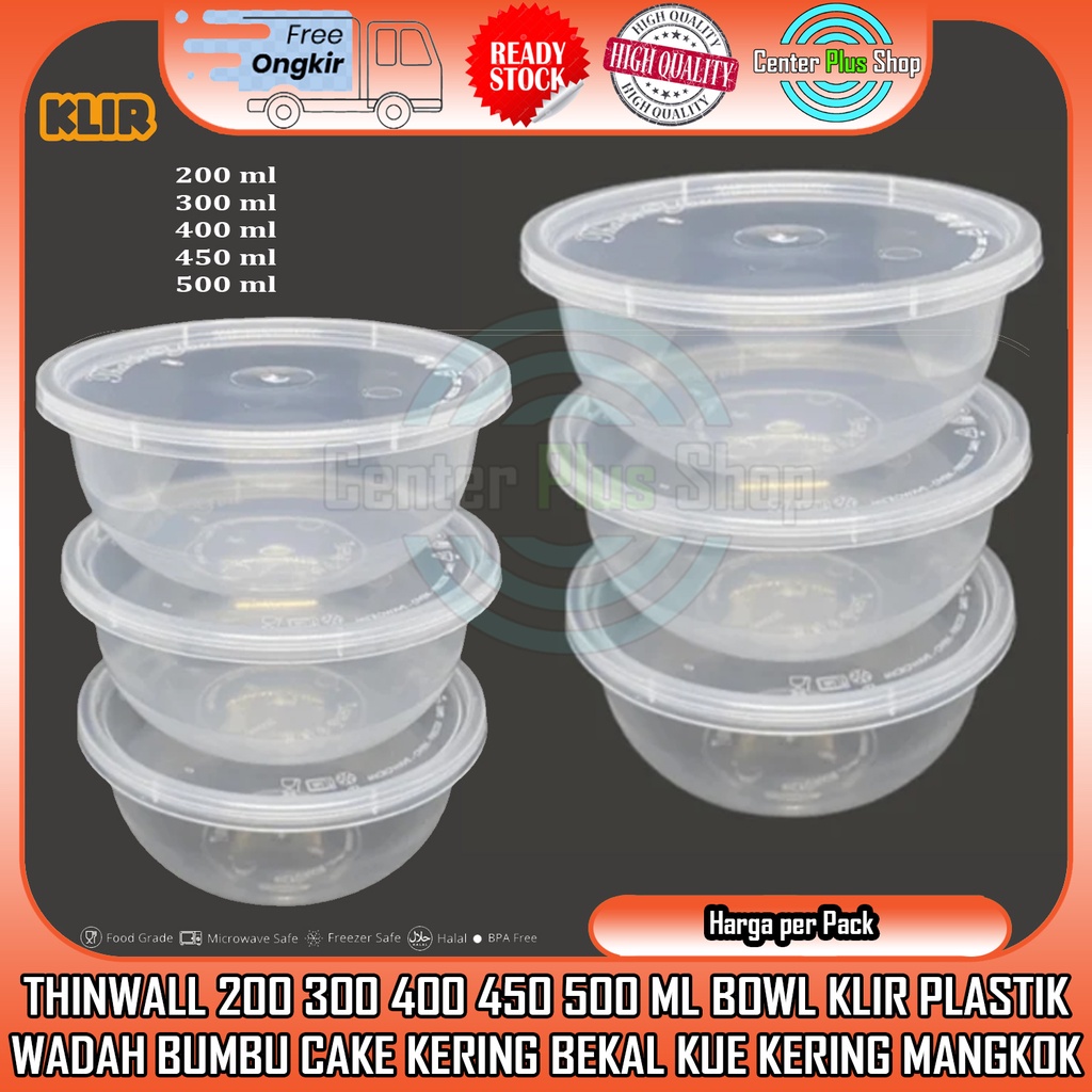 Jual Thinwall Bowl Klir 200 Ml 300 Ml 400 Ml 450 Ml 500 Ml Mili Mangkok