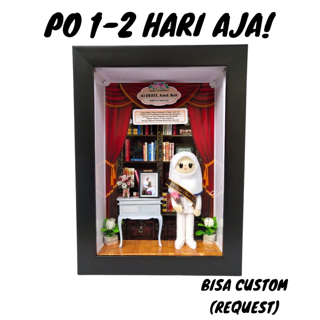 Jual Kado Wisuda Boneka Flanel Profesi Bidan Frame 3D 21x30 Cm | Shopee ...