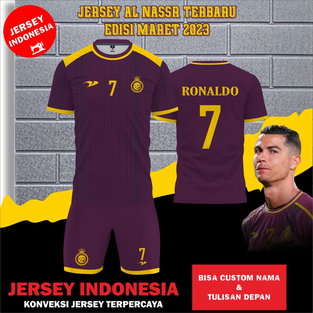 Jual Jersey Al Nassr Fc Terbaru 2023 Full Printing Free Custom Nama