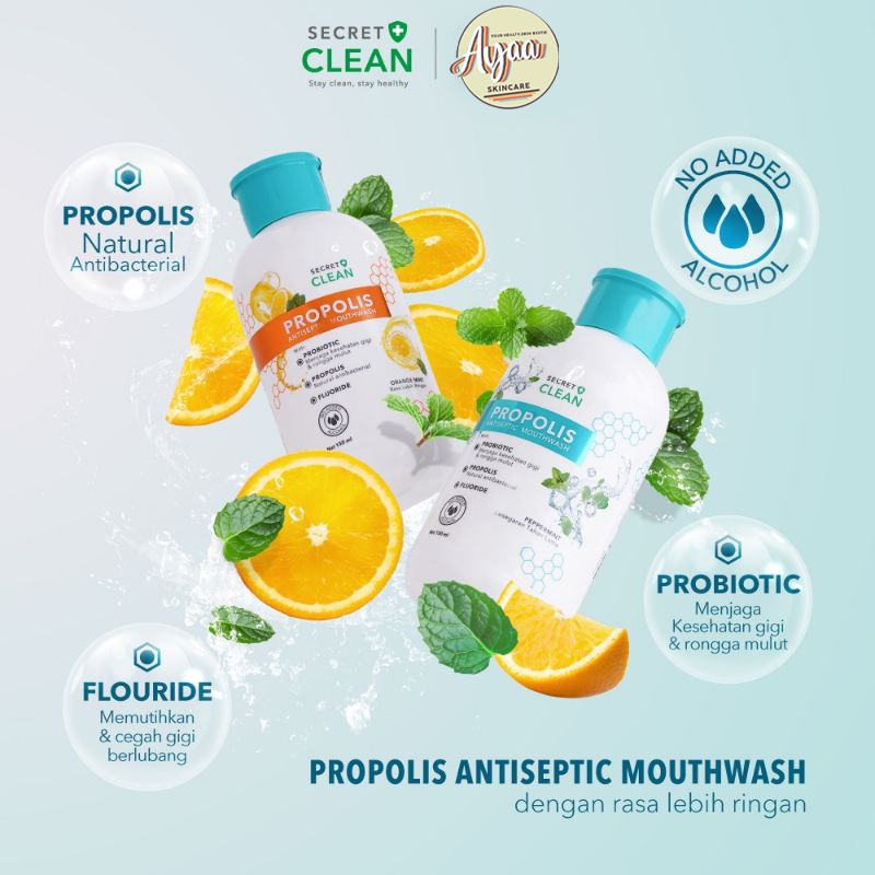 Jual SECRET CLEAN ANTISEPTIC MOUTHWASH PROPOLIS 150ML Shopee Indonesia
