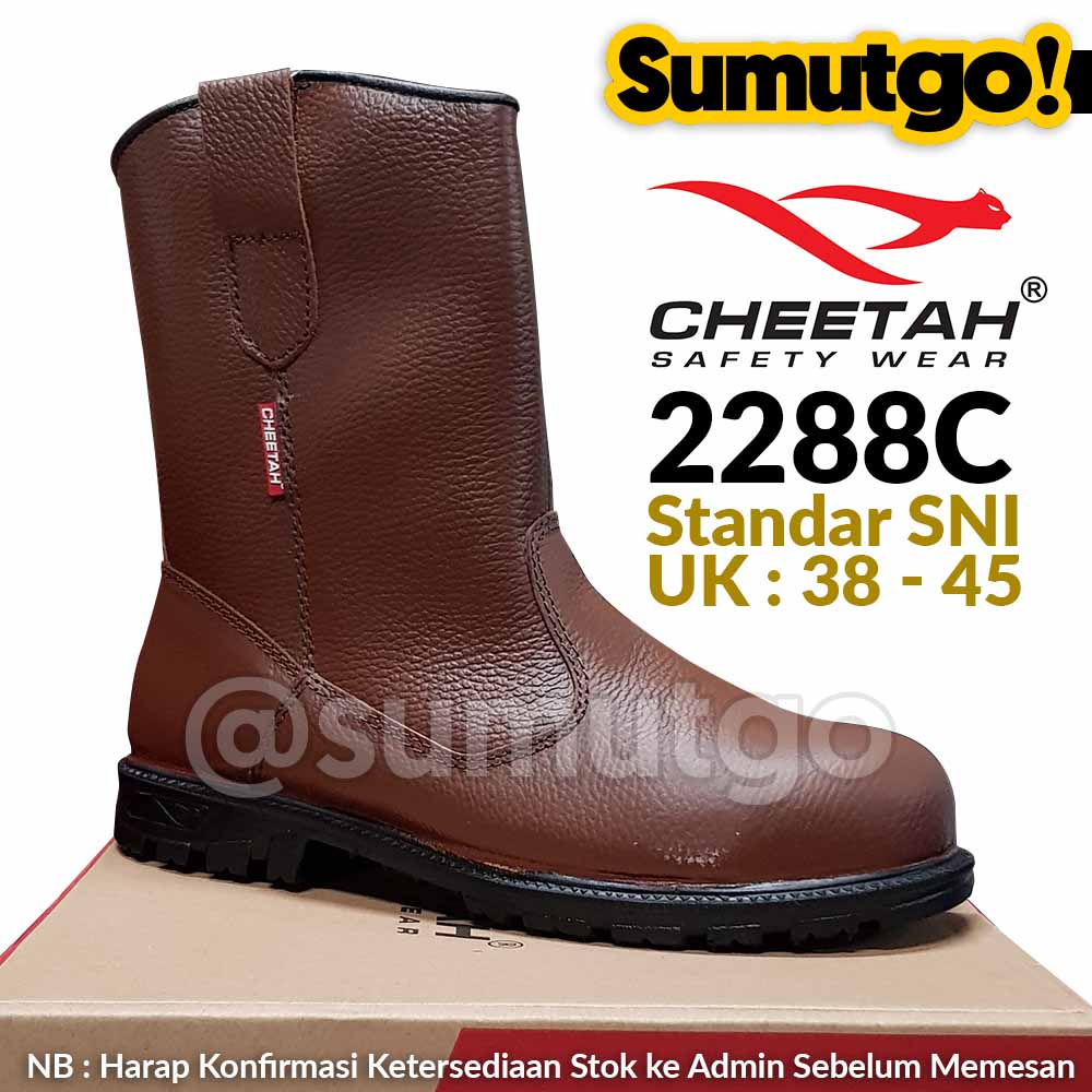 Jual Cheetah 2288c Safety Boots Coklat Sepatu Kerja 2288 C Tinggi