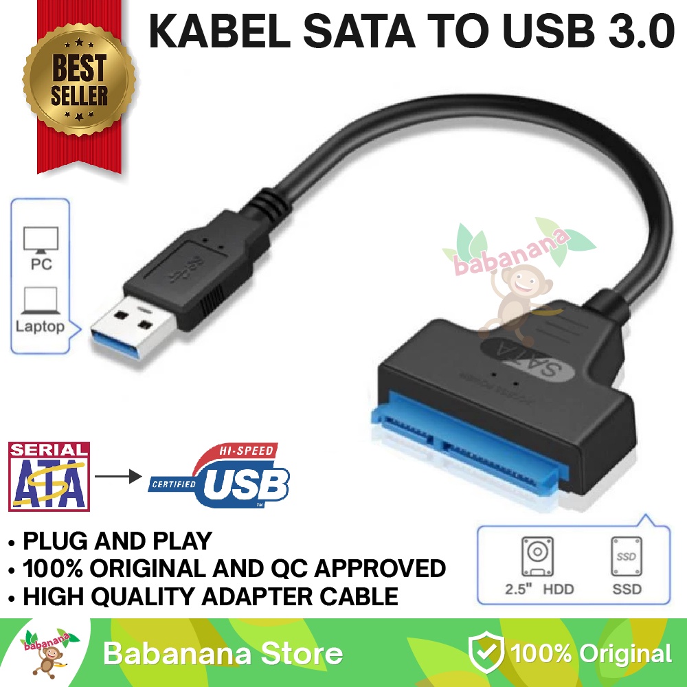 Jual Sata to USB 3.0 ssd hdd Kabel Konverter Cable Converter | Shopee ...