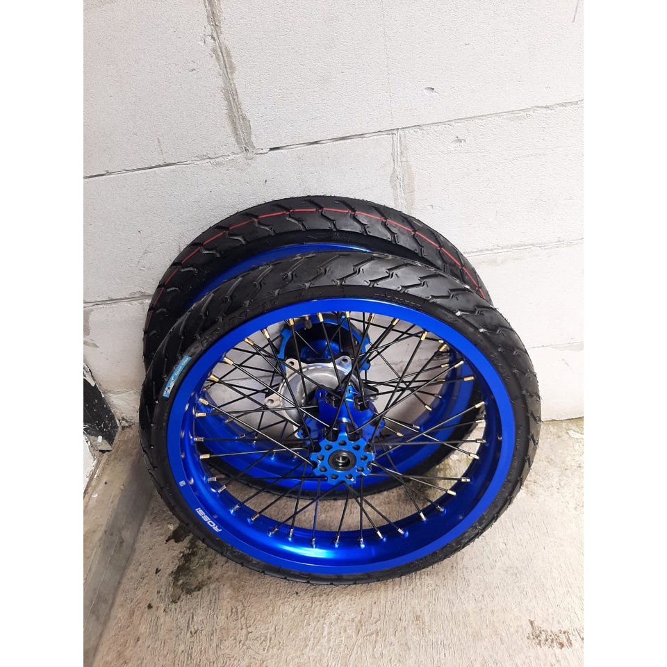 Jual Roda Set CRF semi Cacing Ban Set CRF 150 Roda Supermoto Herex CRF ...