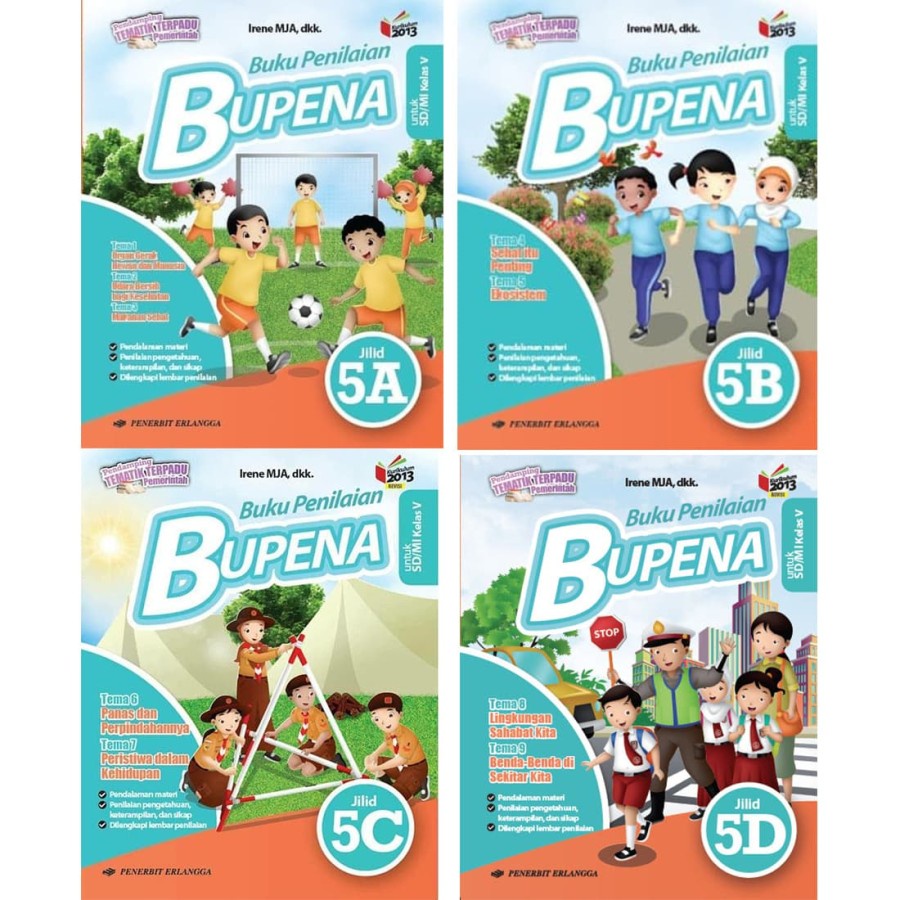 Jual BUPENA KELAS 5 SD K13N ERLANGGA (5A 5B 5C 5D) | Shopee Indonesia