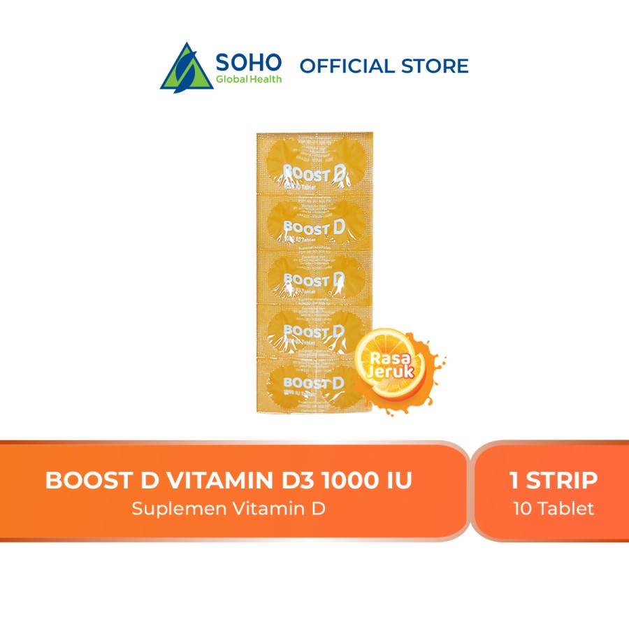 Jual Boost D Vitamin D 1000 IU - 1 Strip @10 Tablet | Shopee Indonesia