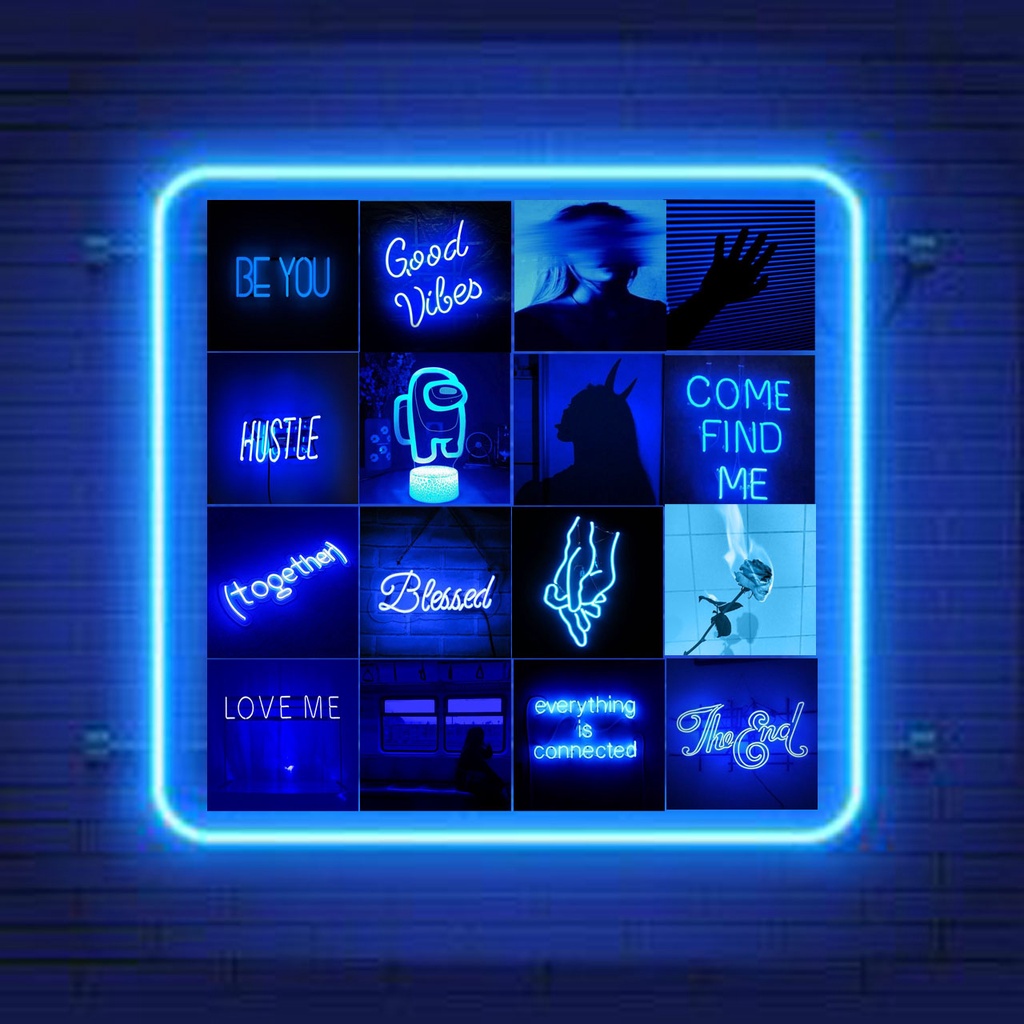 Jual POSTER BLUE AESTHETIC POSTER BLLUE NEON AESTHETIC POSTER