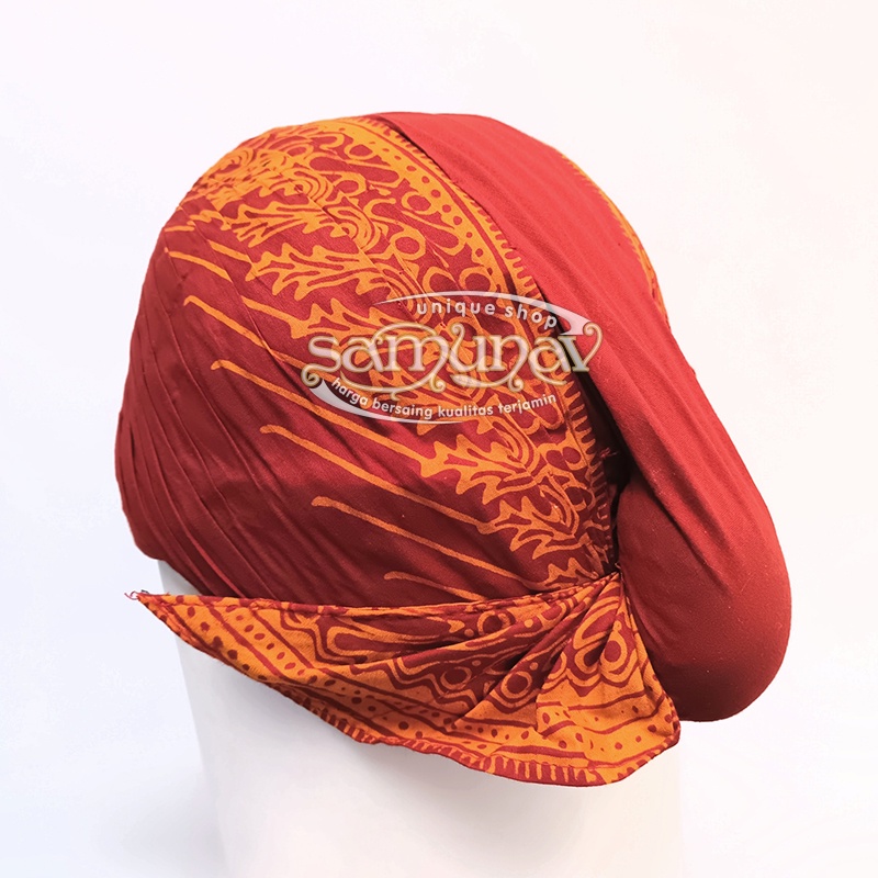 Jual Blangkon Jawa Gaya Jogja Mataram halus Motif Modang Kusumo Merah ...