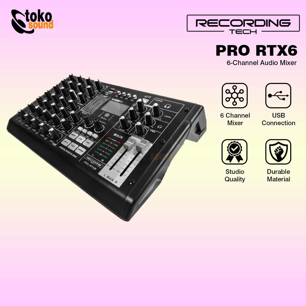 Jual Recording Tech PRO RTX6 RT X6 USB Mixer with PAD Effect | Shopee ...