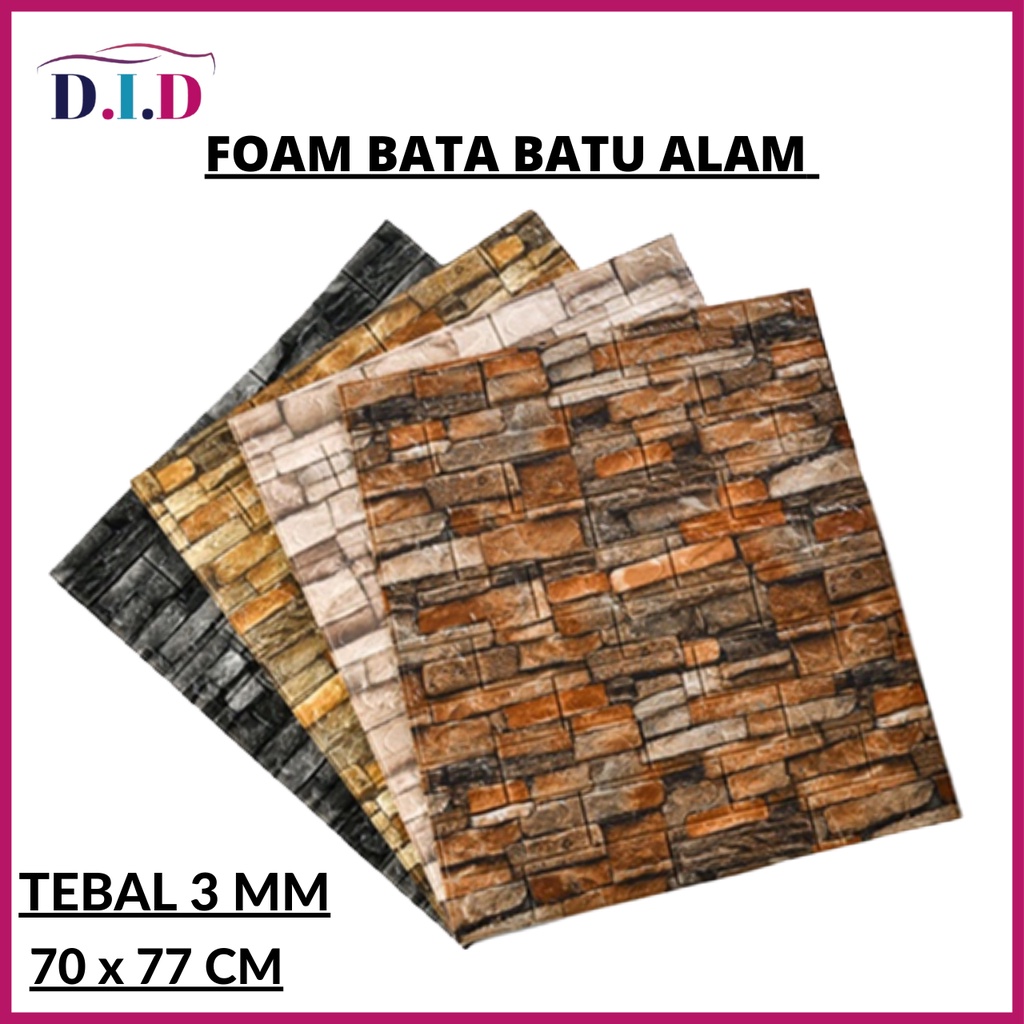 Jual WALLPAPER 3D FOAM BATA MOTIF BATU ALAM (TEBAL 3 MM) 70X77 CM FOAM ...