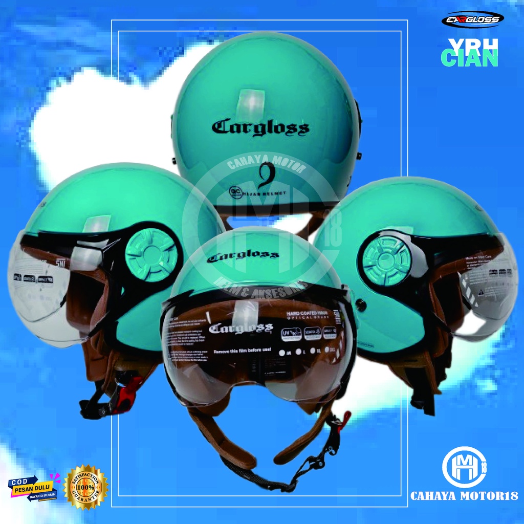 Jual Helm Cargloss Hijab Cyan Cargloss Yrh All Size Shopee Indonesia