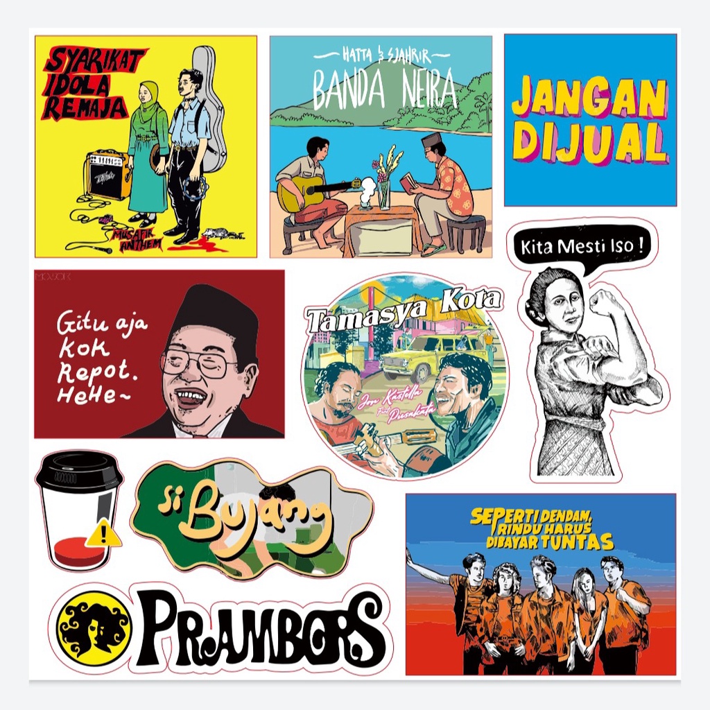 Jual Stiker Pack Syarikat Idola Remaja Sketsa Gus Dur Prambors ...