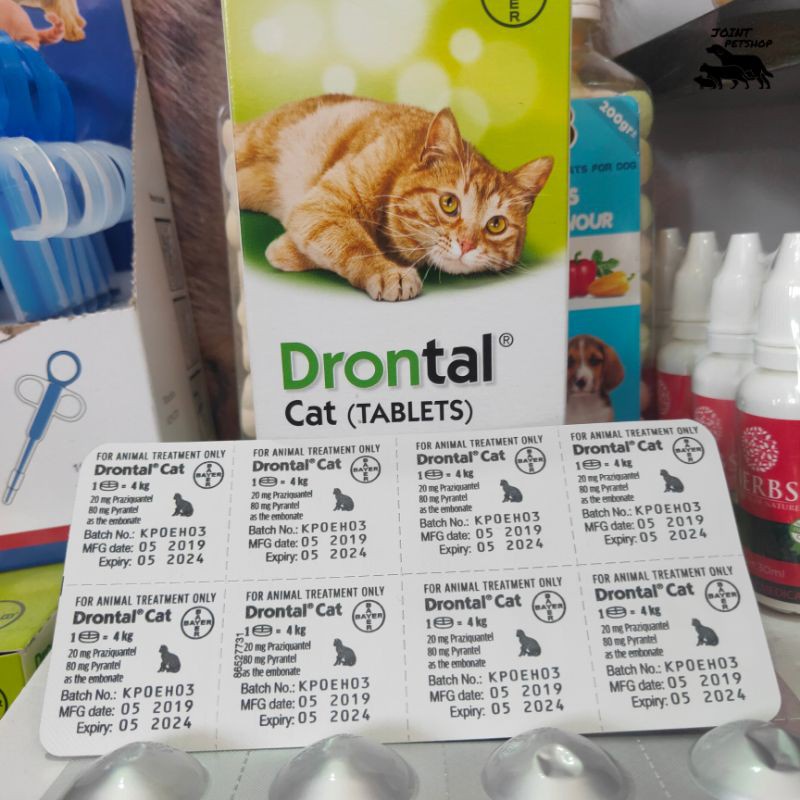 Jual Drontal Cat 1 Tablet-ORIGINAL ED 2026 (obat Cacing Kucing ...